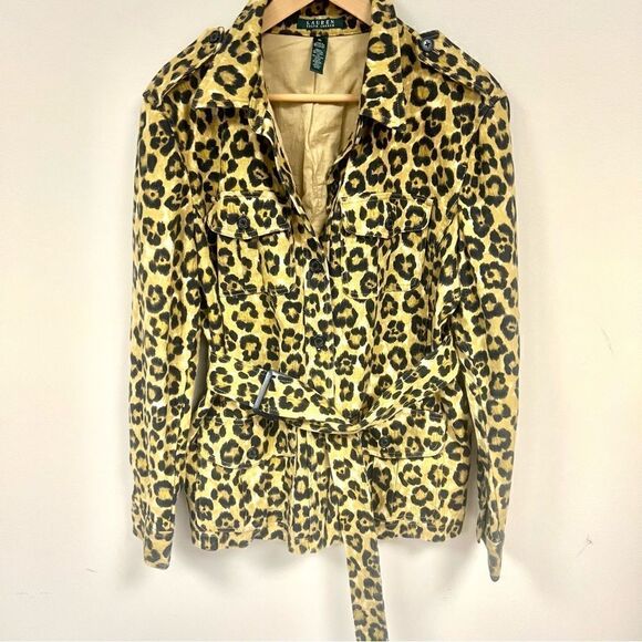 Ralph Lauren linen/cotton animal print jacket. Size XL - Picture 1 of 7